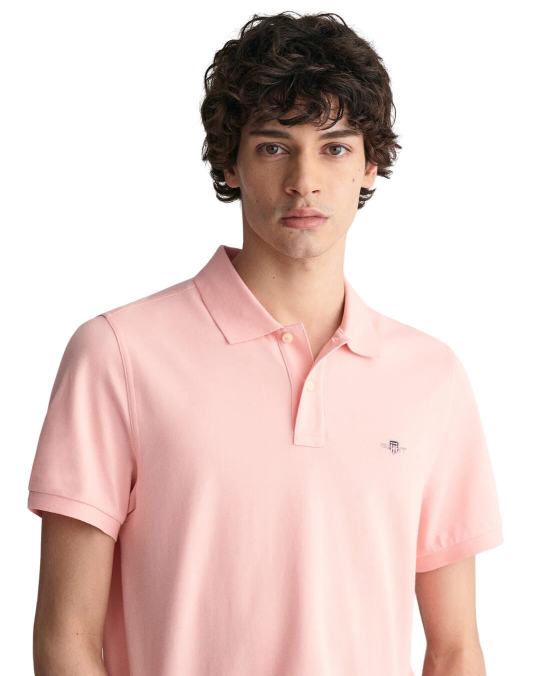 Gant Polo Shirts Gant Pink Regular Shield Pique Polo Shirt