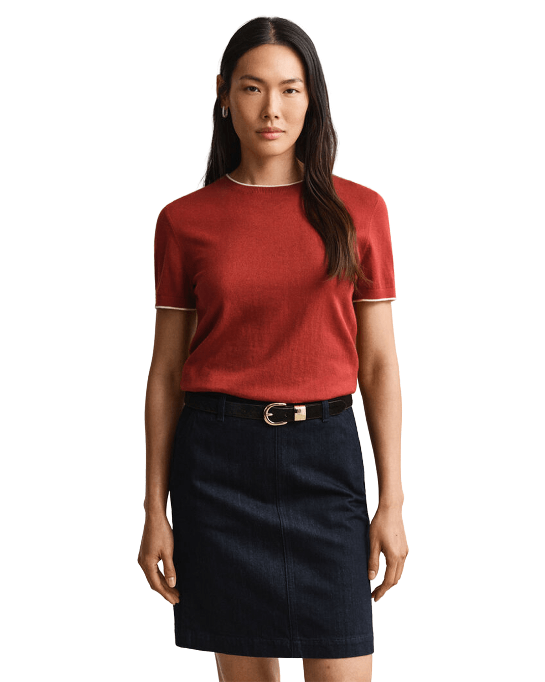 Gant Polo Shirts Gant Red Gant Checked Knit Rugger Ss G667 Darkened Wine