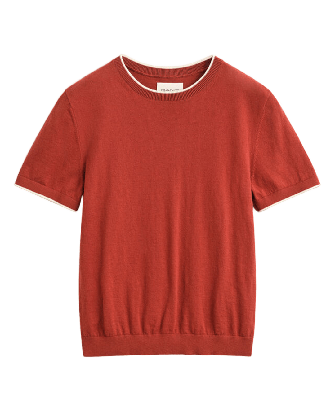 Gant Polo Shirts Gant Red Gant Checked Knit Rugger Ss G667 Darkened Wine