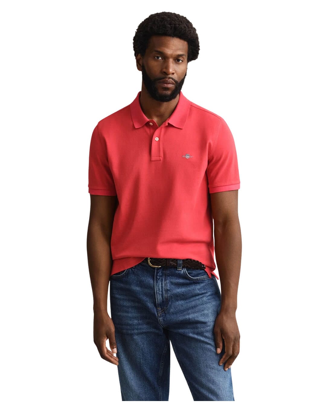 Gant Polo Shirts Gant Red  Pique Polo Shirt