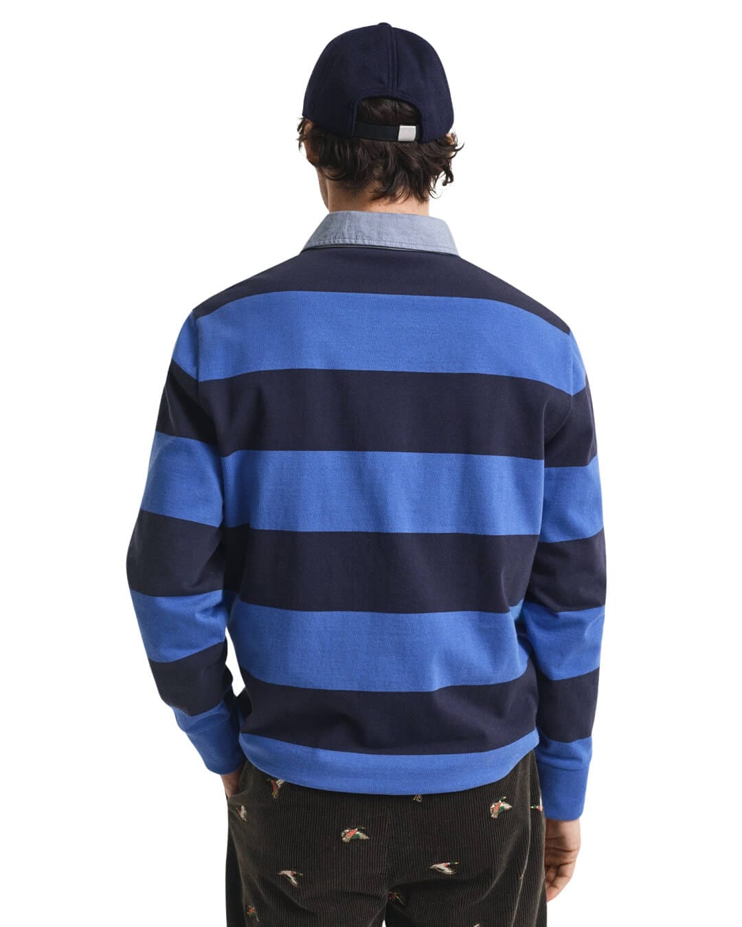 Gant Polo Shirts Gant REG CHAMBRAY STRIPE HEAVY RUGGER G407 RICH BLUE
