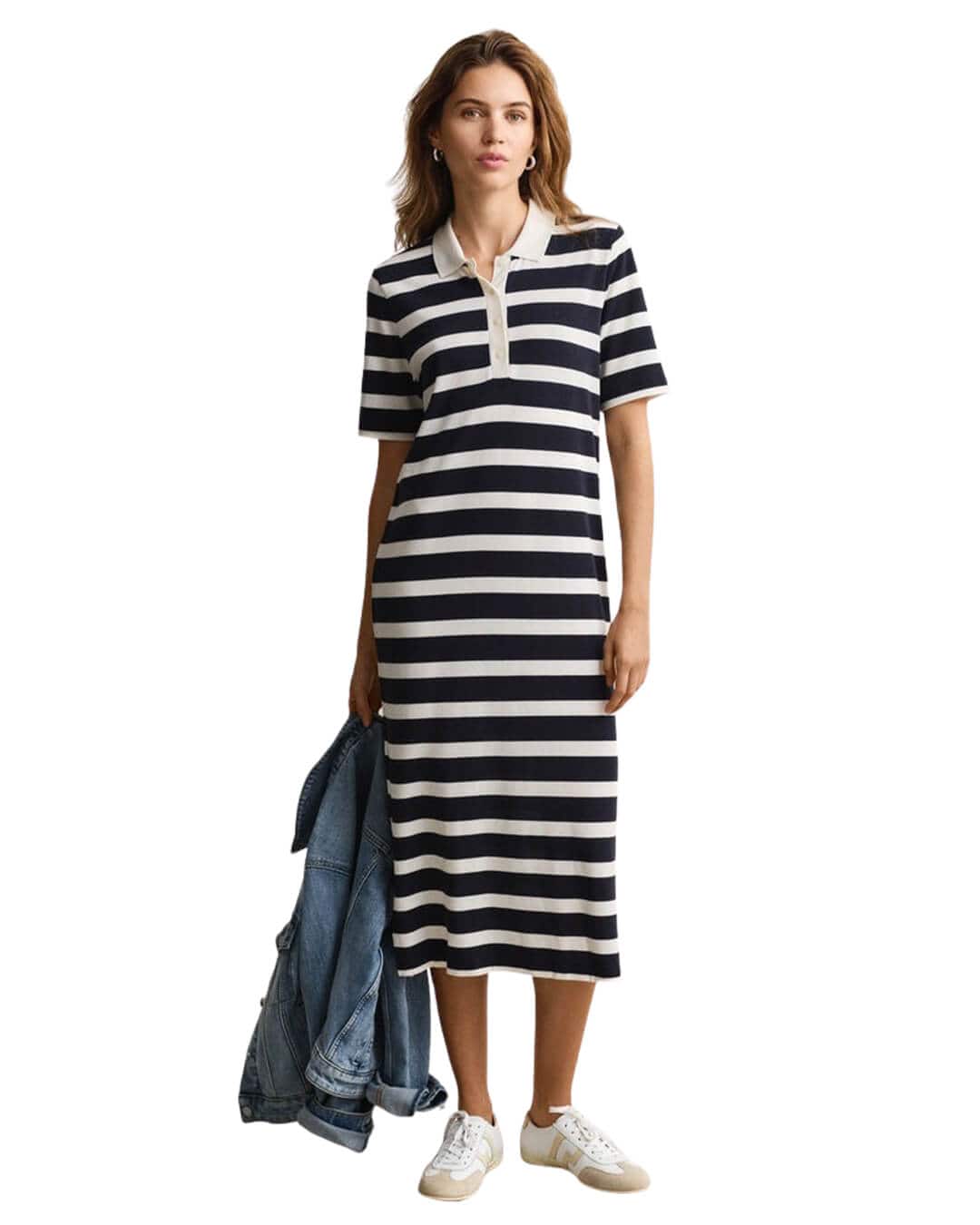 Gant Polo Shirts Gant Reg Striped Ss Polo Dress Evening Blue Polo Shirt