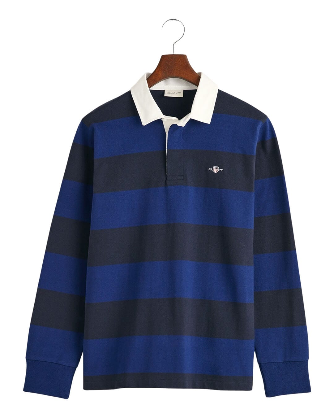 Gant Polo Shirts Gant Rich Navy Shield Barstripe Heavy Rugger