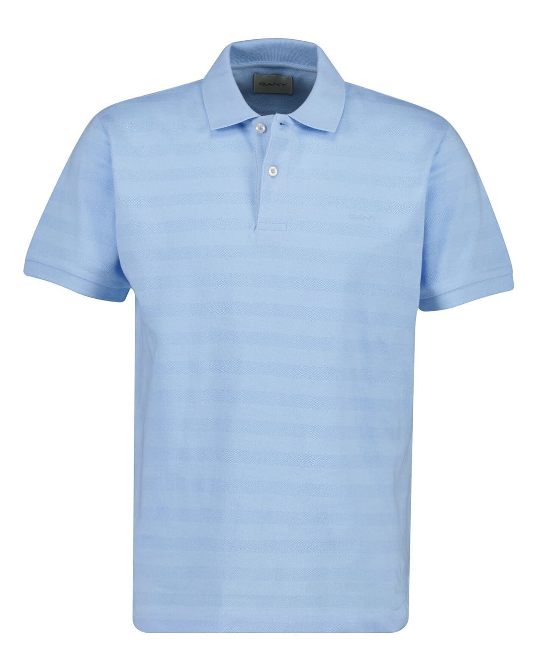 Gant Polo Shirts Gant Sky Blue Texture Stripe   Polo Shirt