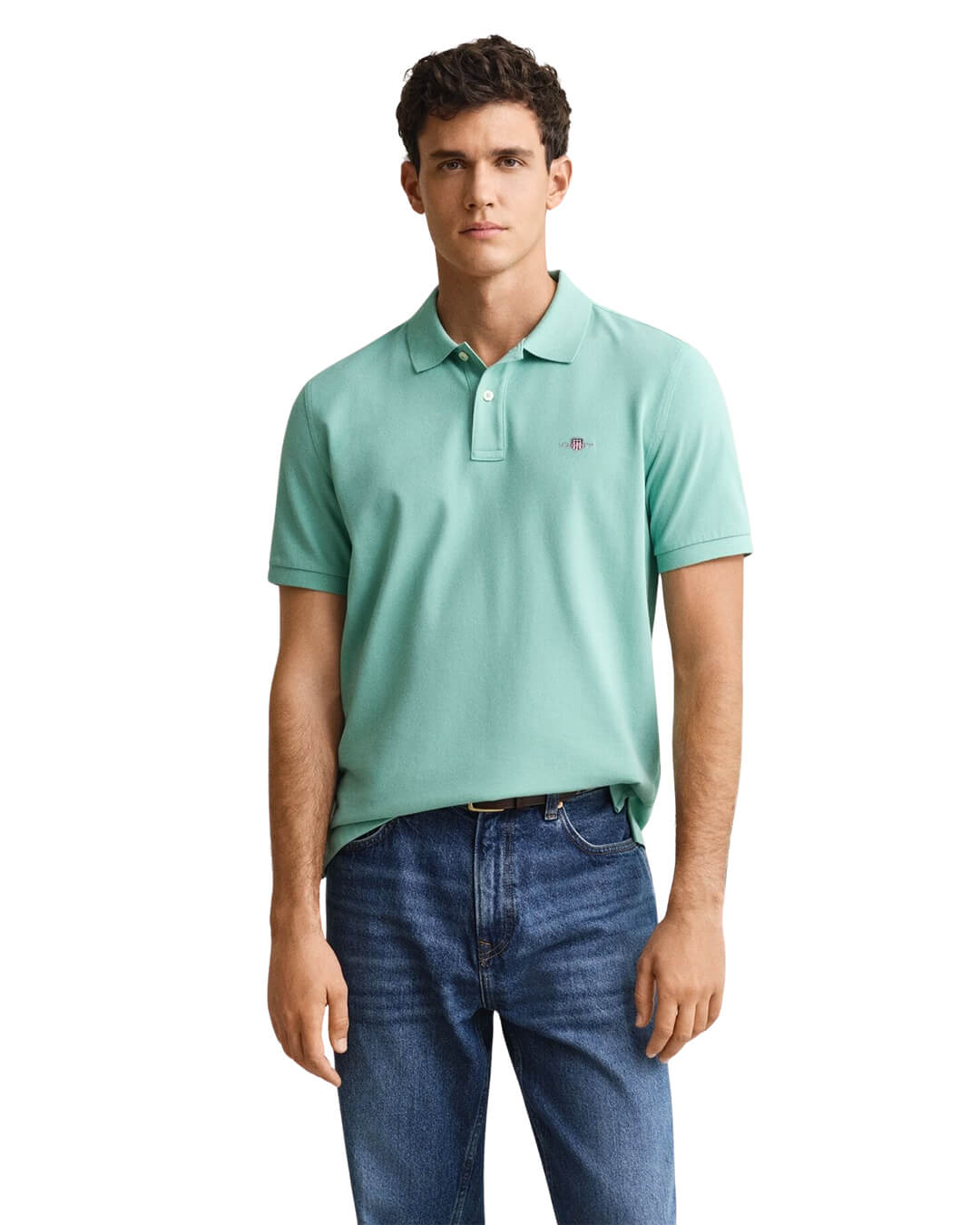 Gant Polo Shirts Gant Turquoise  Pique Polo Shirt