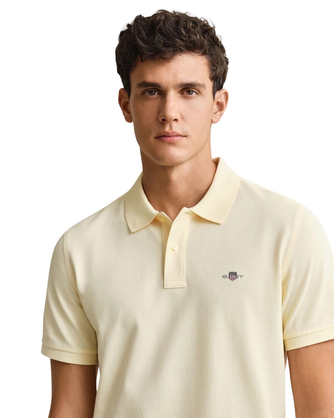 Gant Polo Shirts Gant Vanilla Yellow Pique Polo Shirt