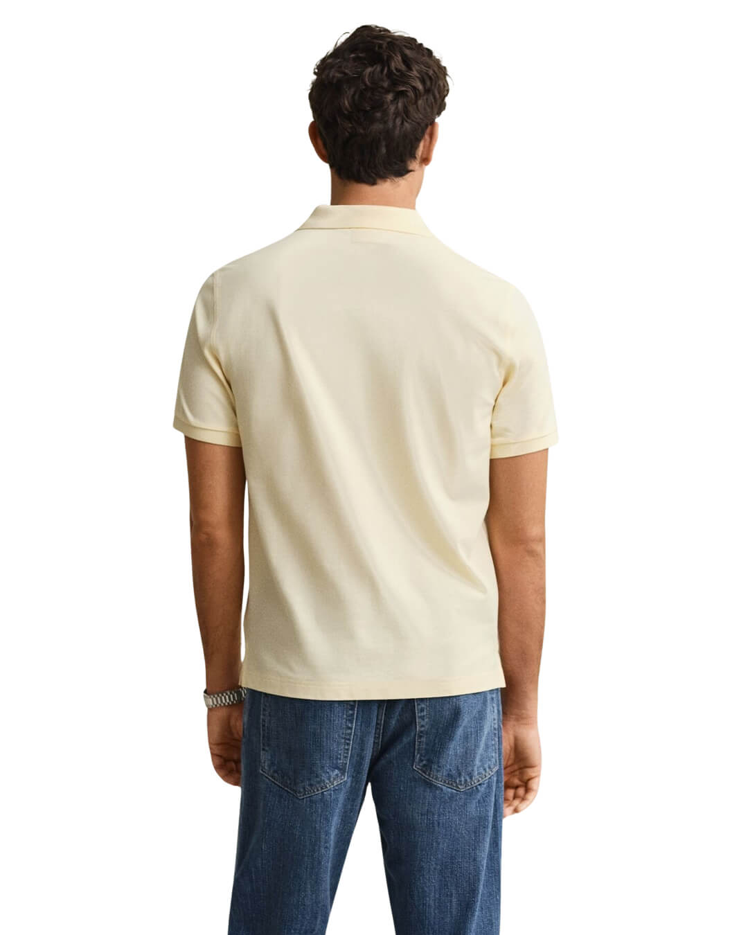 Gant Polo Shirts Gant Vanilla Yellow Pique Polo Shirt