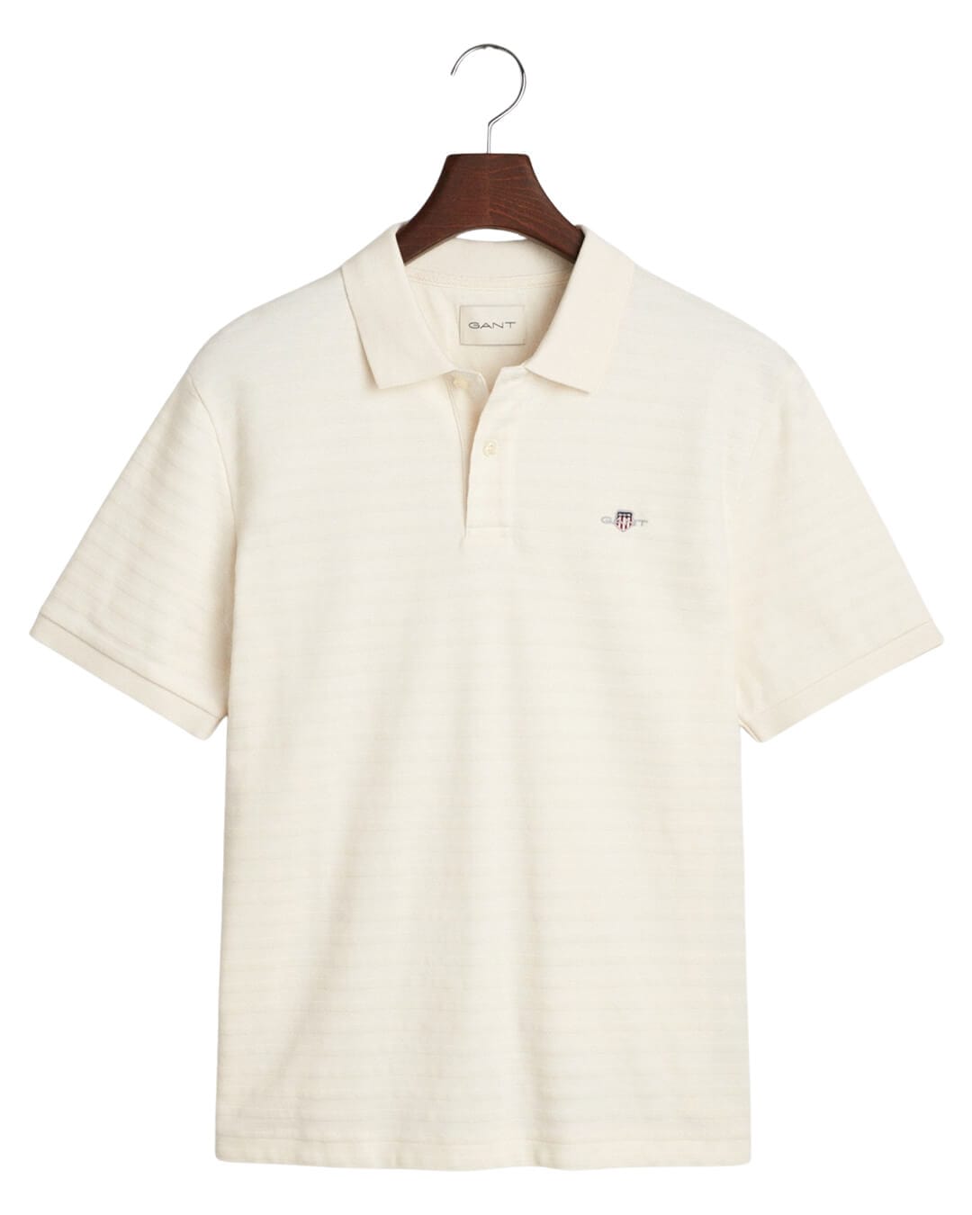 Gant Polo Shirts TEXTURE STRIPE POLO G130 CREAM Cream