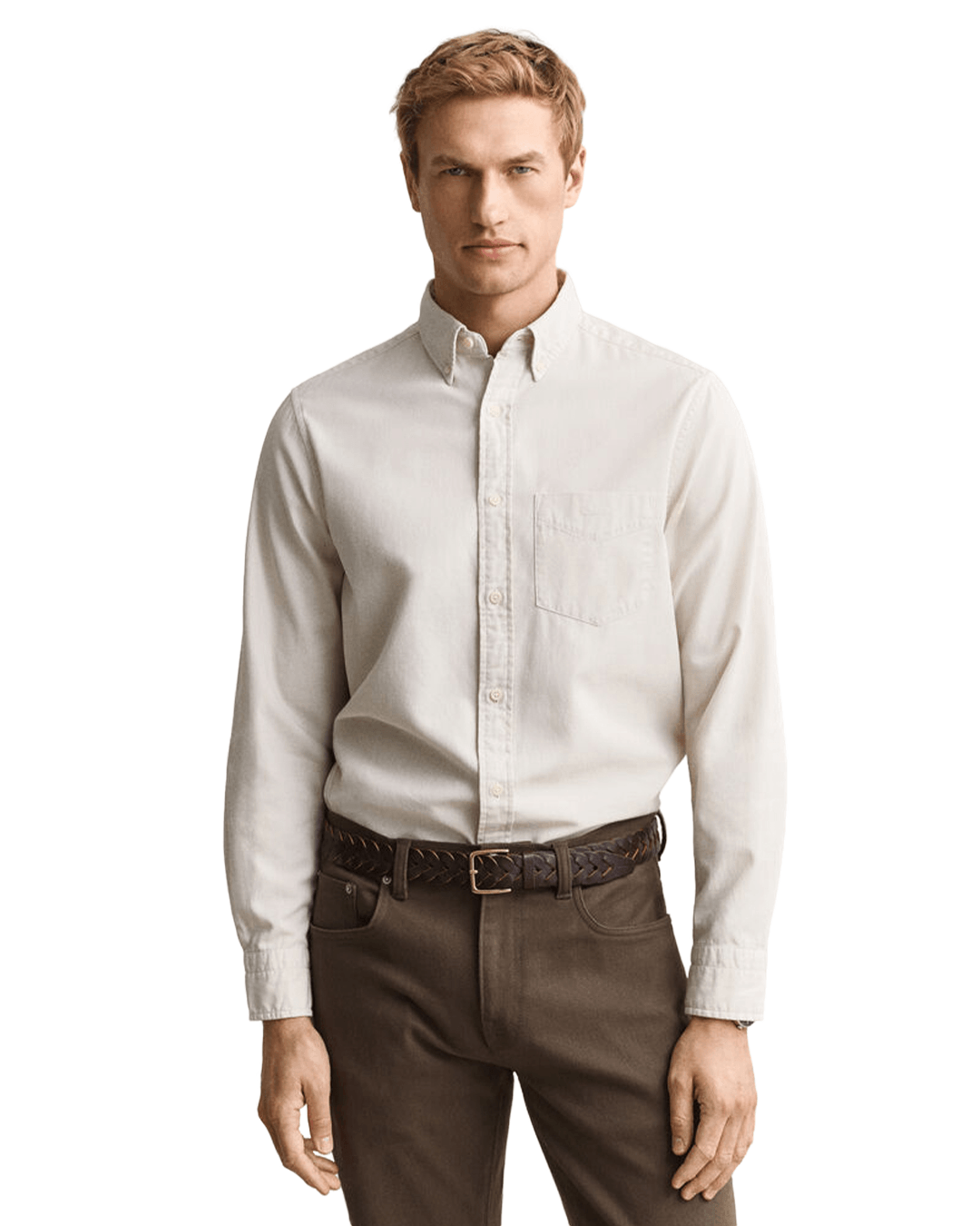 Gant Shirts Gant Beige Gant Regular Fit Twill Shirt G214 Sand