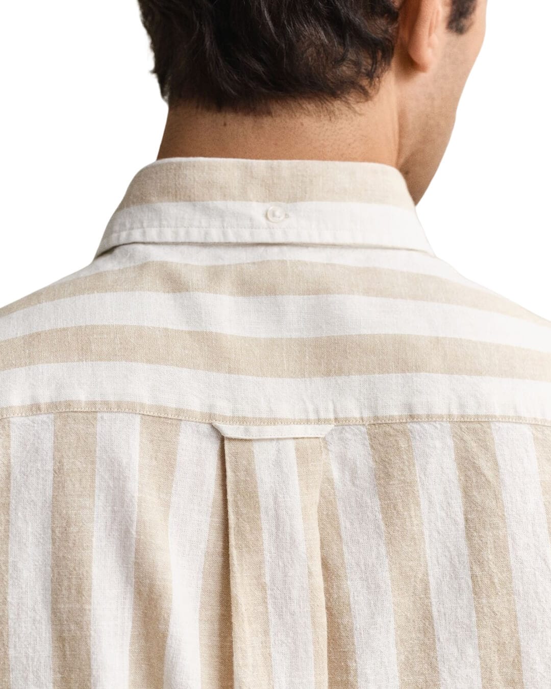 Gant Shirts Gant Beige Reg Cotton Linen Stripe Shirt