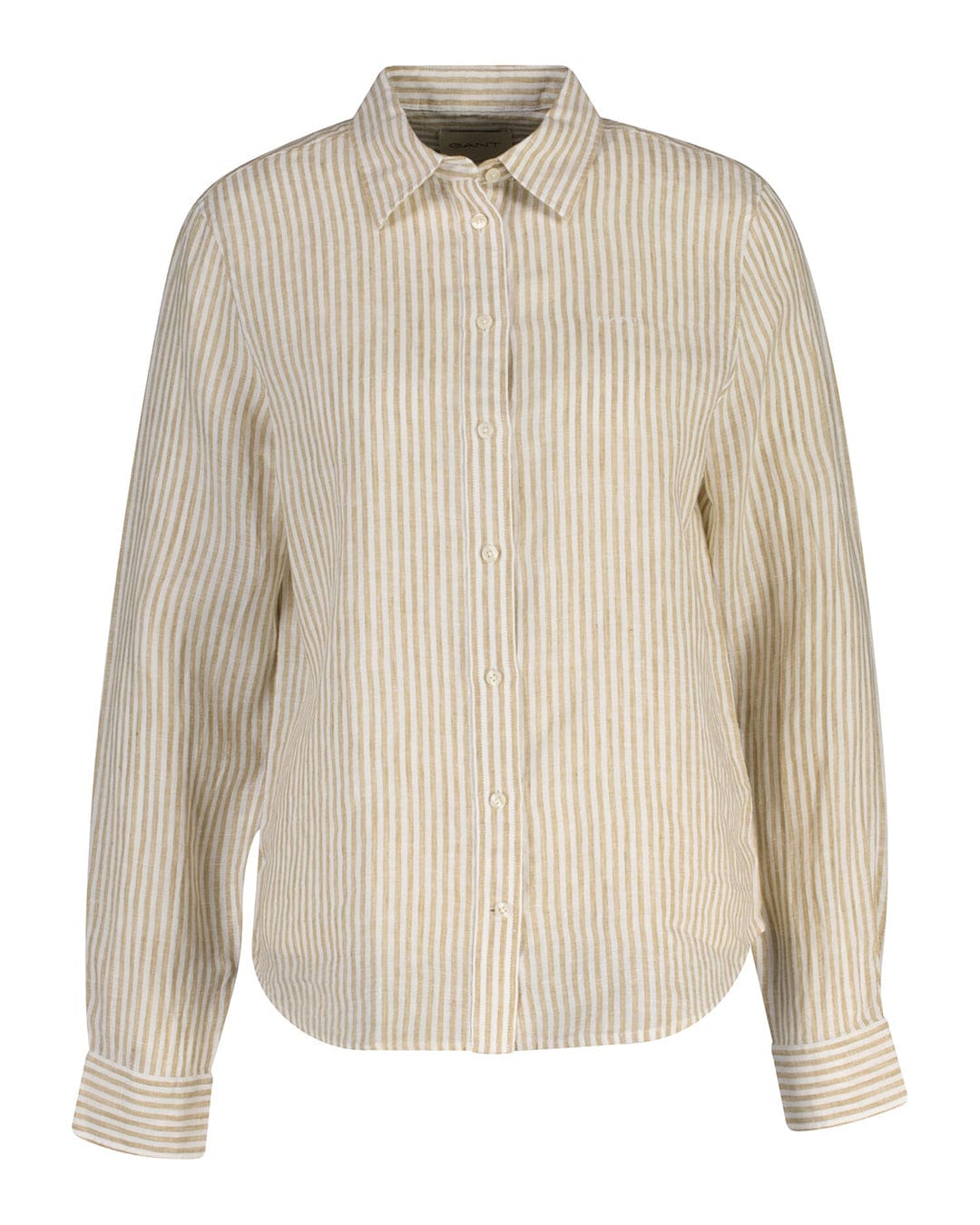 Gant Shirts Gant Beige Reg Striped Linen  Shirt