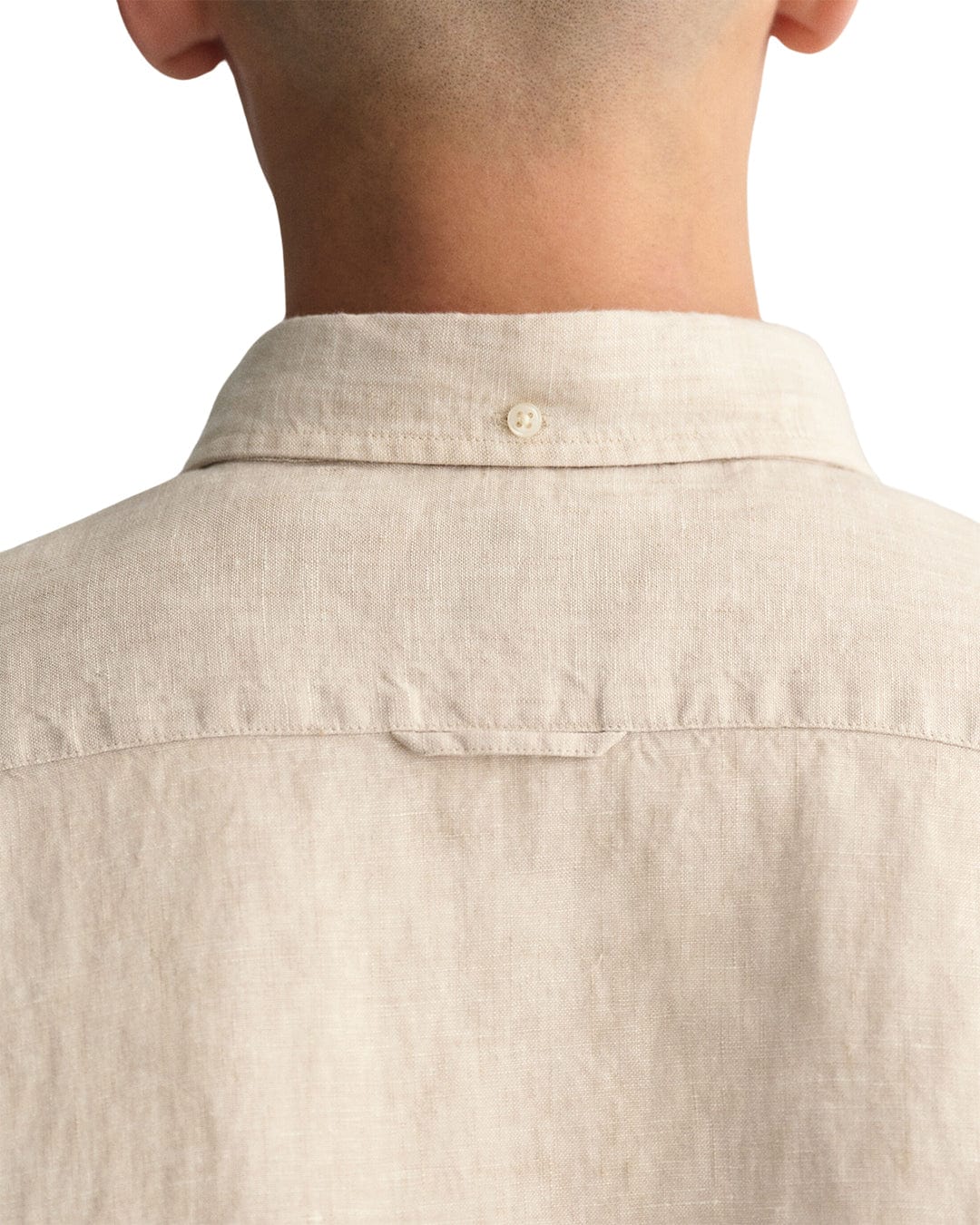 Gant Shirts Gant Beige Slim Fit Linen Long Sleeved Shirt