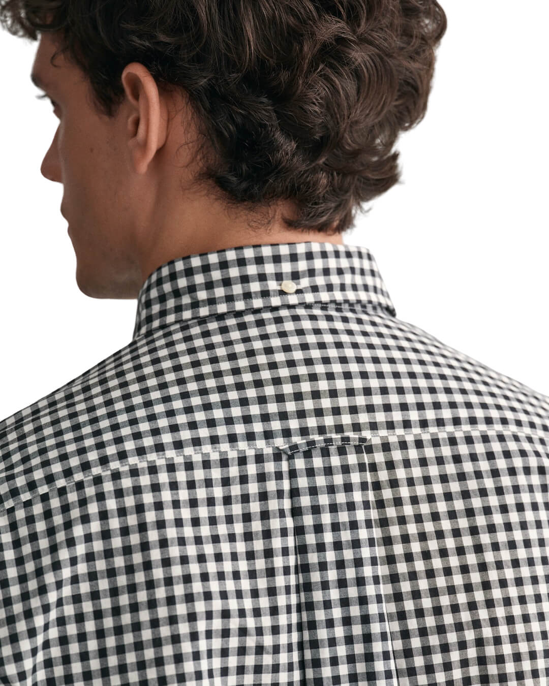 Gant Shirts Gant Black Regular Fit Gingham Poplin Shirt
