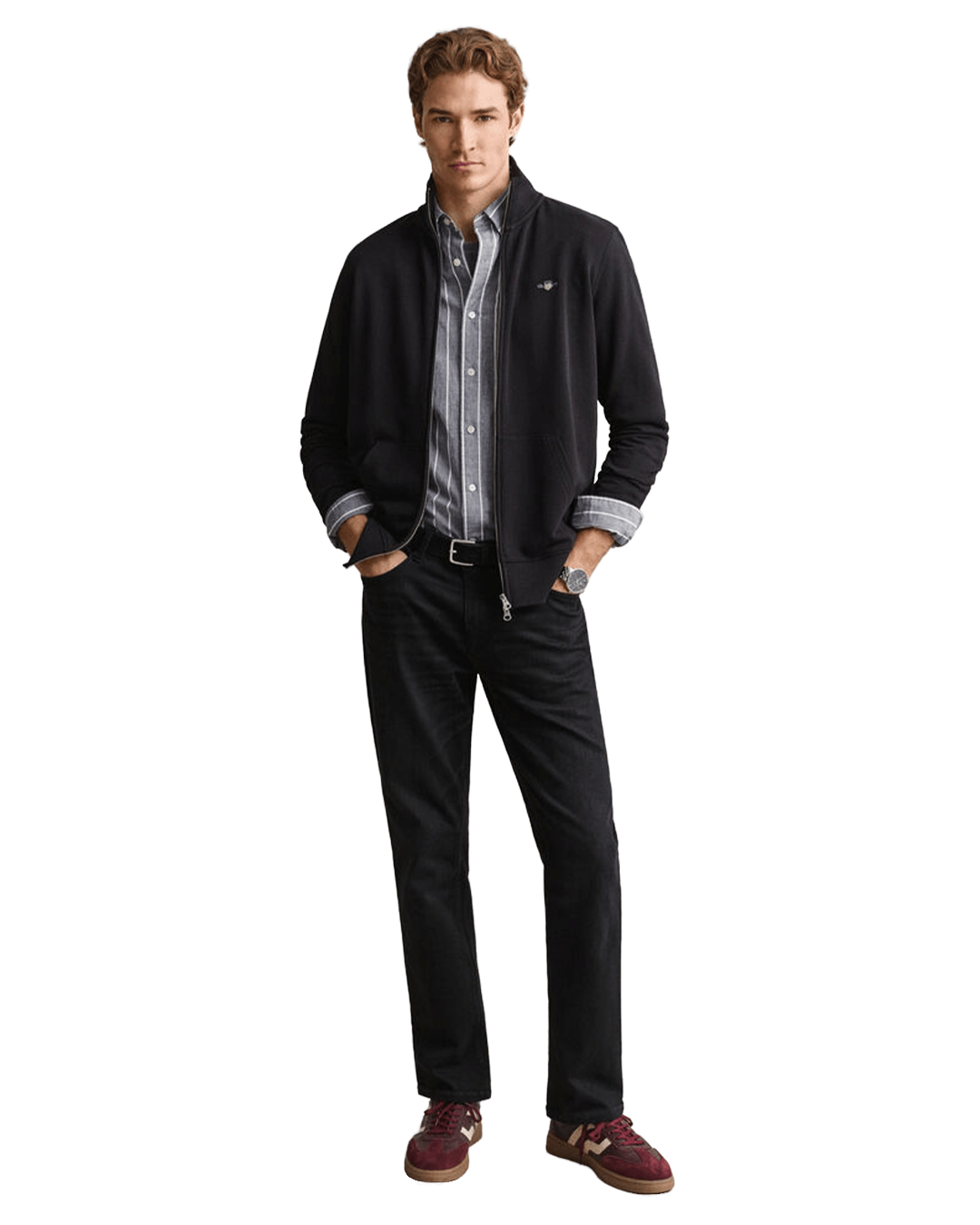 Gant Shirts Gant Blue Gant Reg Poplin Melange Stripe Shirt G901 Dark Indigo Melange
