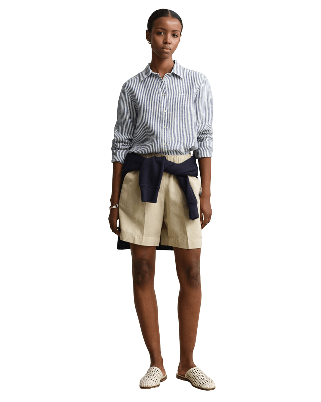 Gant Shirts Gant Blue Gant Rel Striped Classic Poplin Shirt G409 Classic Blue