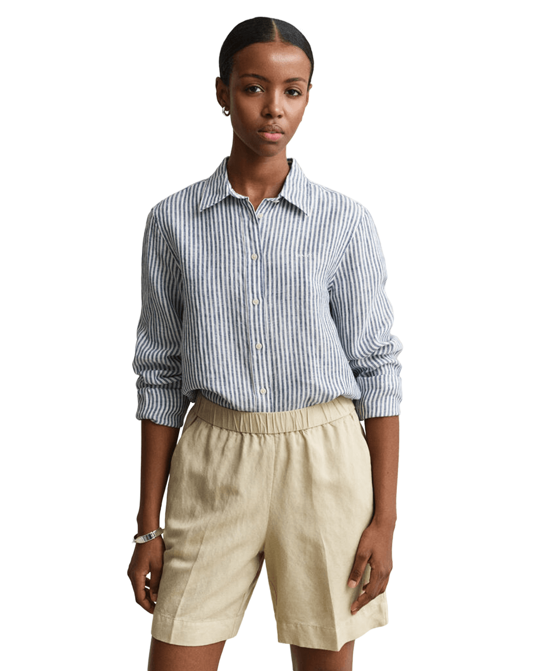 Gant Shirts Gant Blue Gant Rel Striped Classic Poplin Shirt G409 Classic Blue