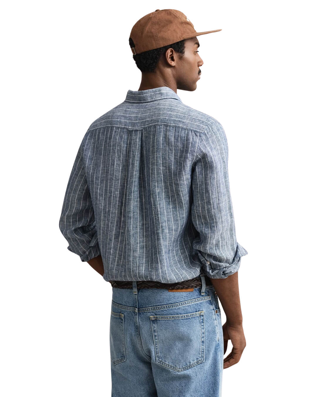 Gant Shirts Gant Blue Reg Linen Stripe Shirt