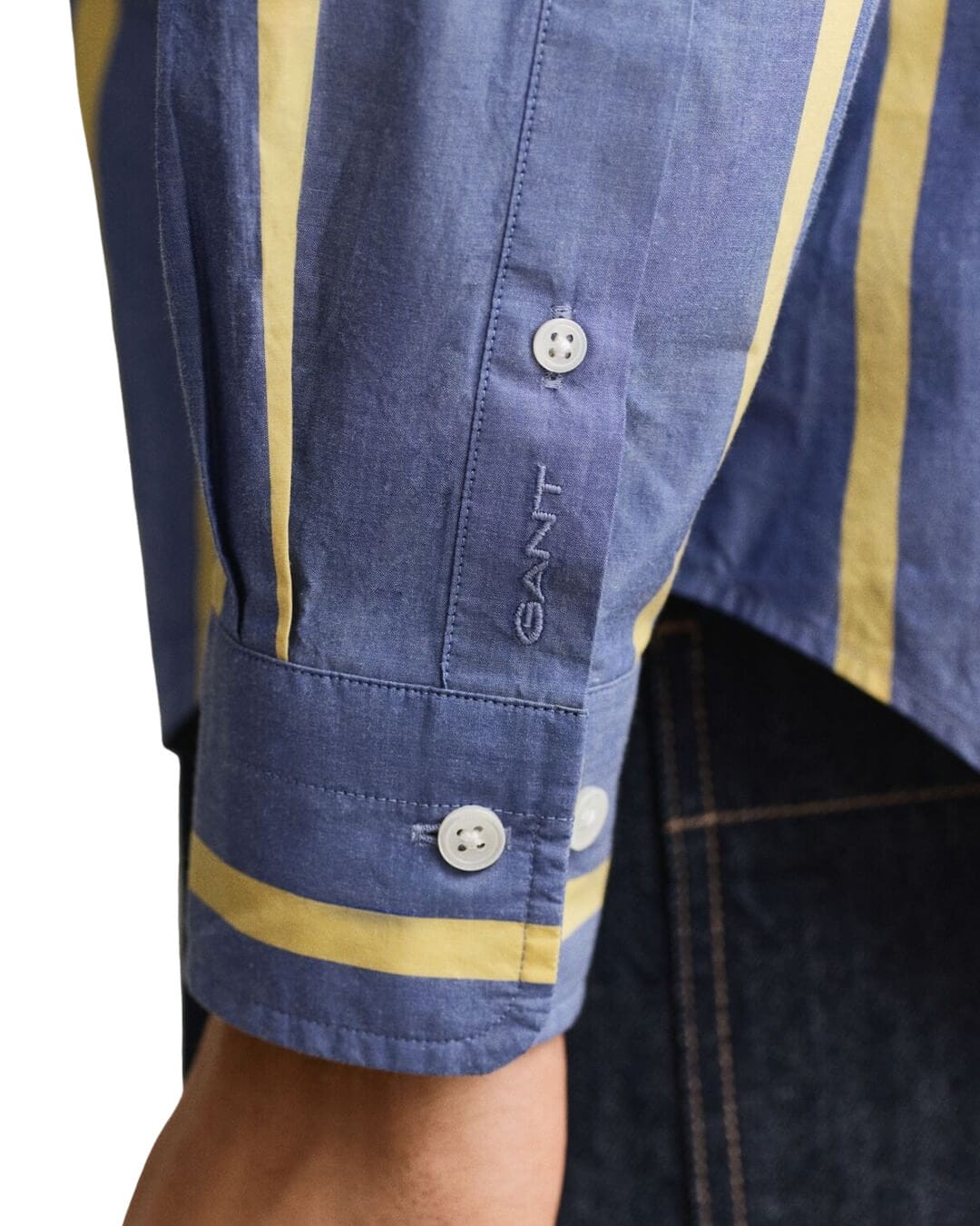 Gant Shirts Gant Blue Rel Heritage Poplin Stripe Shirt