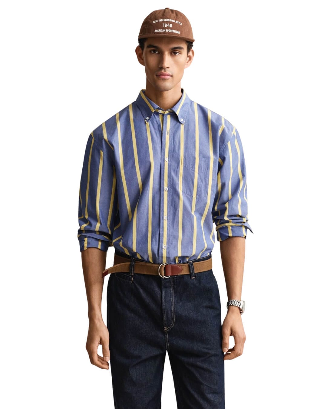 Gant Shirts Gant Blue Rel Heritage Poplin Stripe Shirt