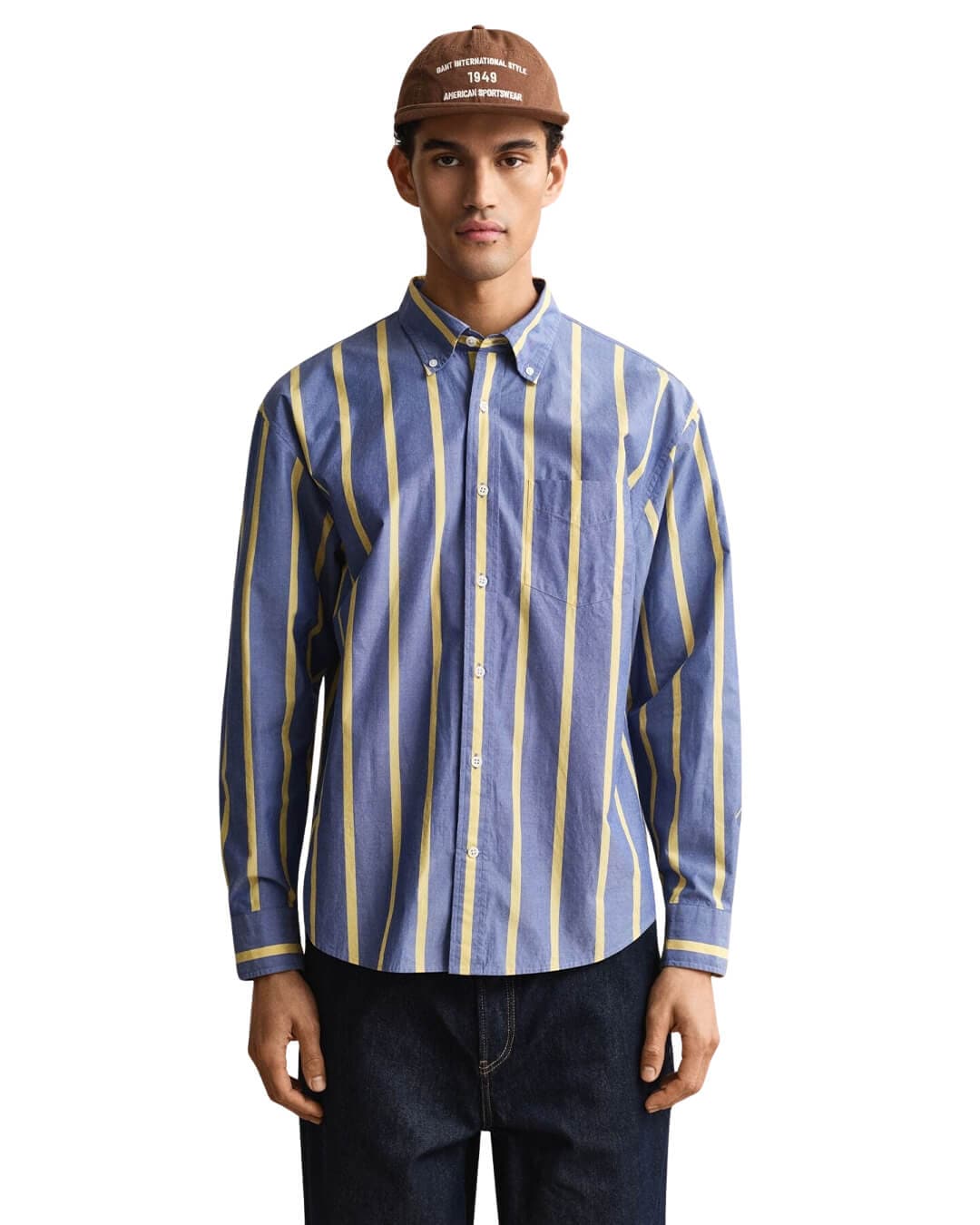Gant Shirts Gant Blue Rel Heritage Poplin Stripe Shirt
