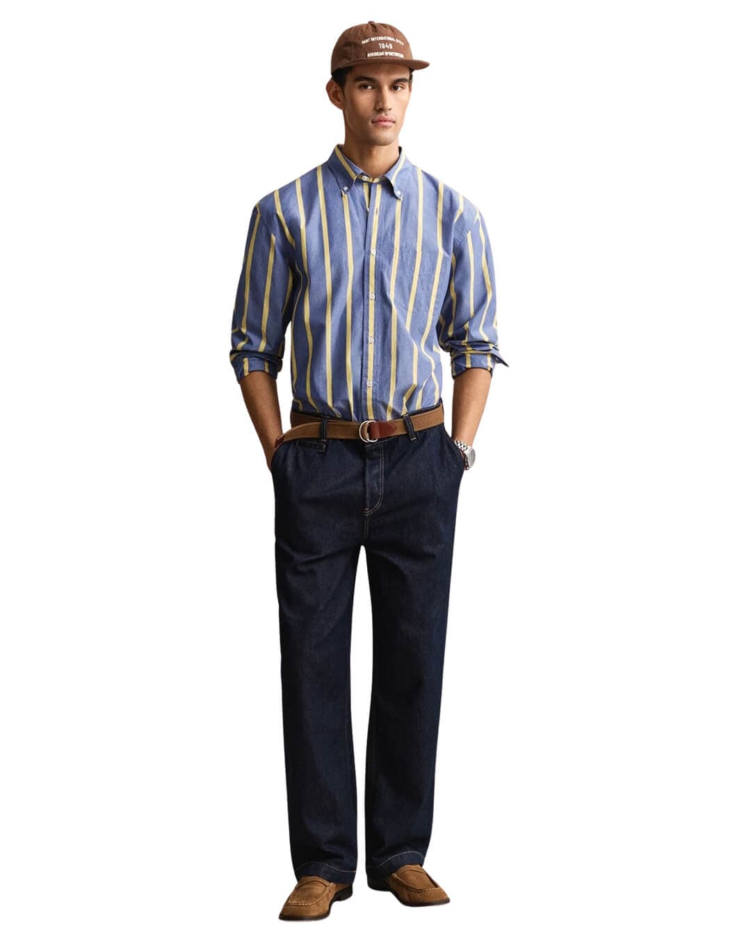 Gant Shirts Gant Blue Rel Heritage Poplin Stripe Shirt