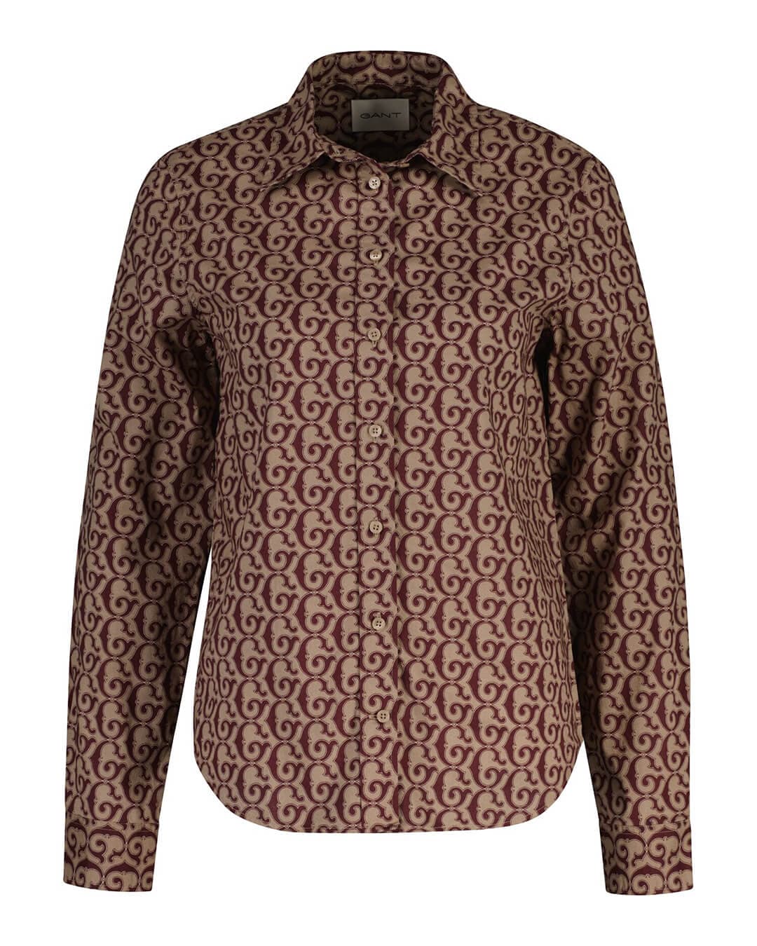 Gant Shirts Gant Bur Reg G Print Cot Voile Shirt G656 Plum Wine