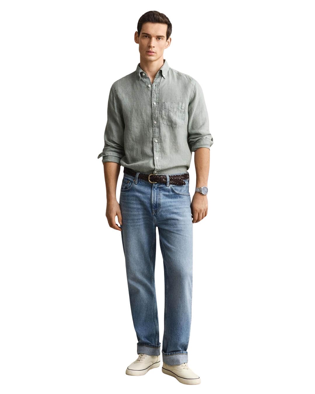 Gant Shirts Gant Ceramic Grey Reg Gmnt Dyed  Shirt