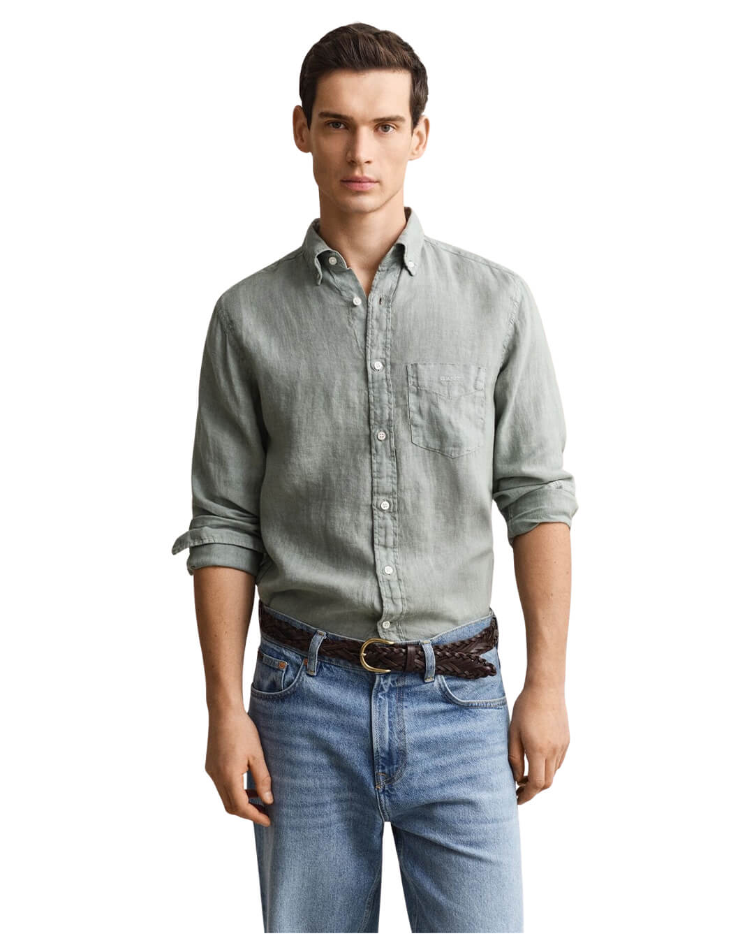Gant Shirts Gant Ceramic Grey Reg Gmnt Dyed  Shirt