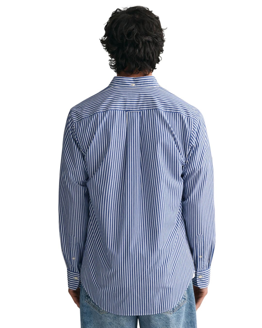 Gant Shirts Gant College Blue Regular Fit Striped Poplin Shirt