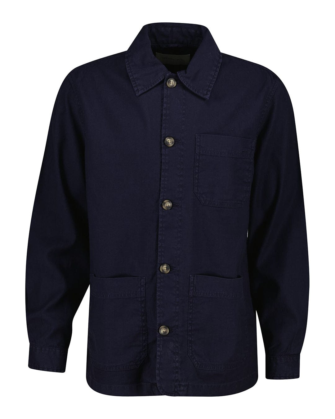 Gant Shirts Gant  Evening Blue Reg Cotton / Linen  Shirt