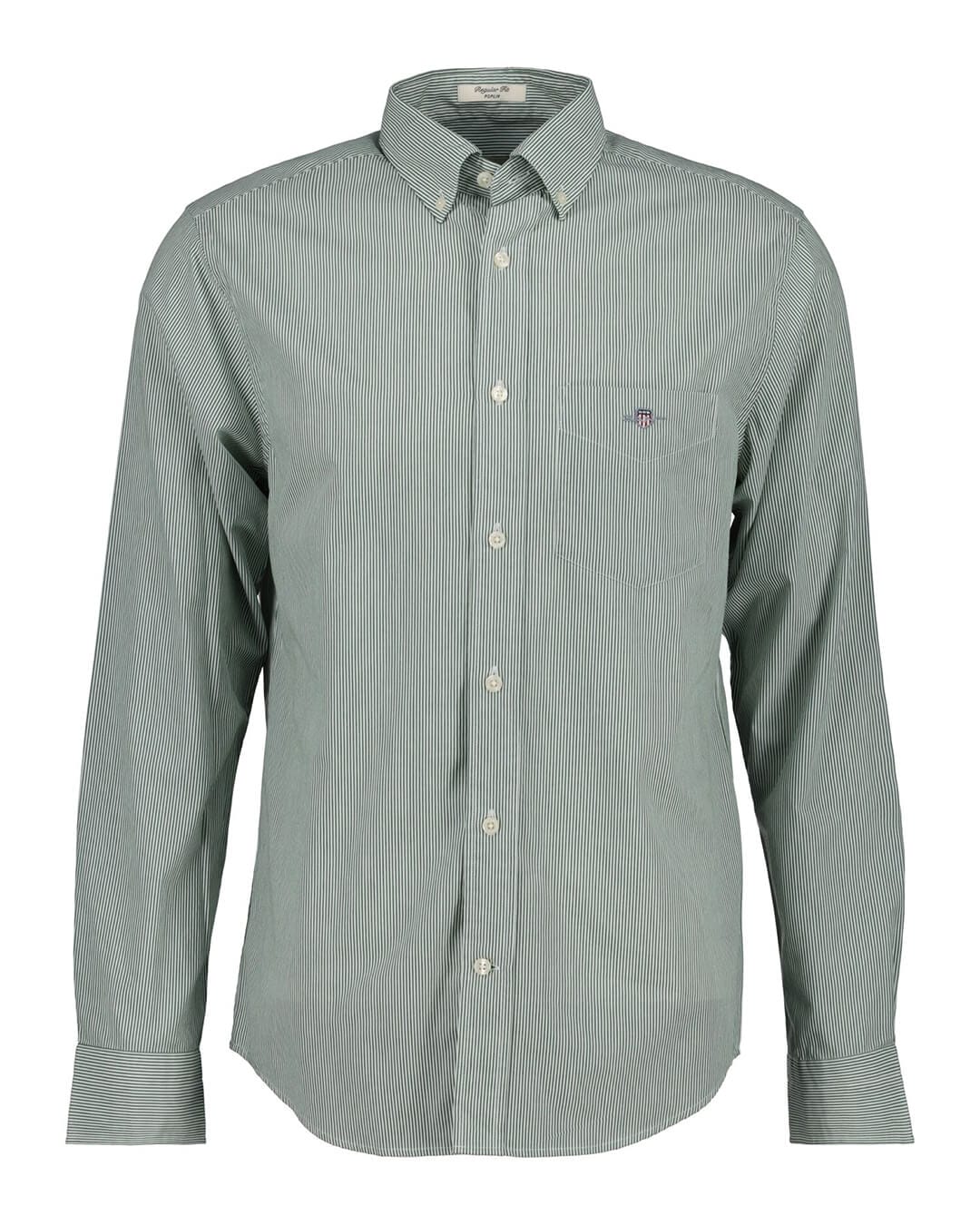 Gant Shirts Gant Green Reg Classic Poplin Banker Shirt G338 Forest