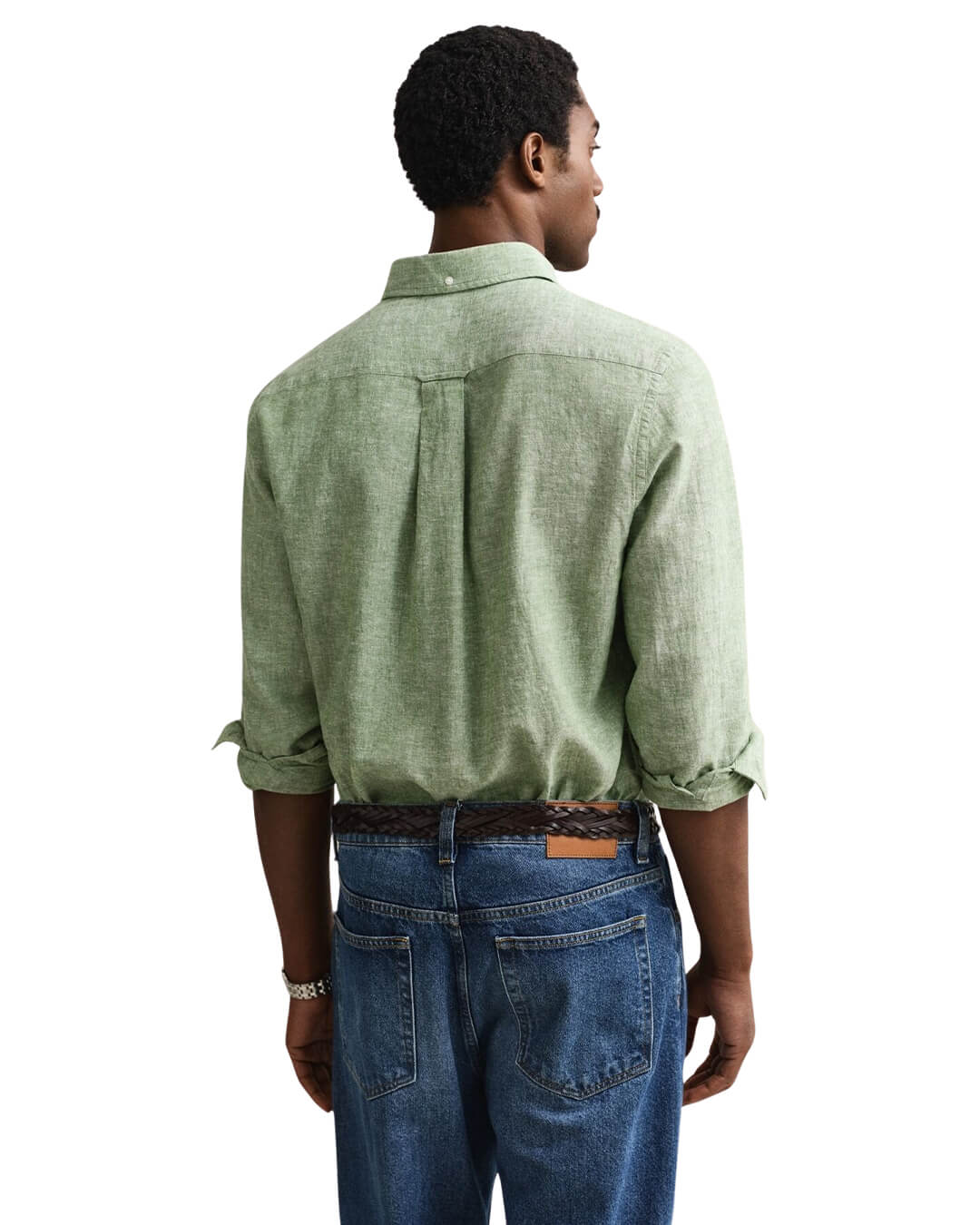 Gant Shirts Gant Green Reg Cotton Linen Shirt