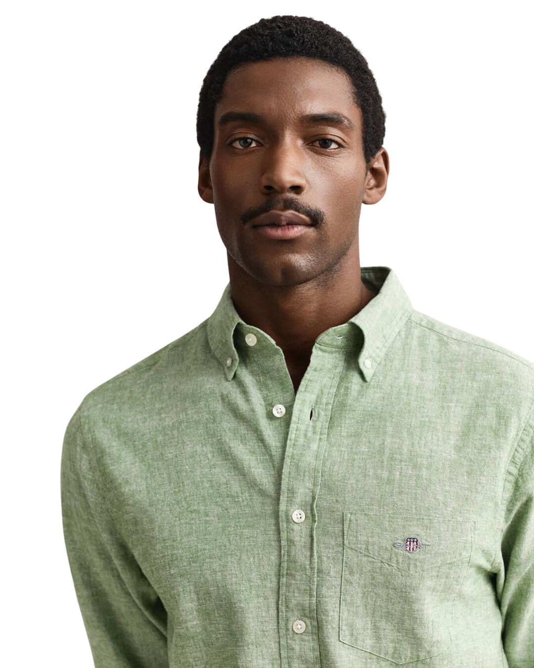 Gant Shirts Gant Green Reg Cotton Linen Shirt