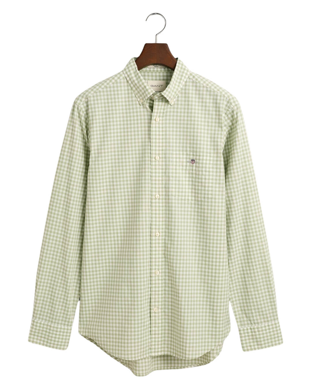 Gant Shirts Gant Green Regular Poplin Gingham Shirt
