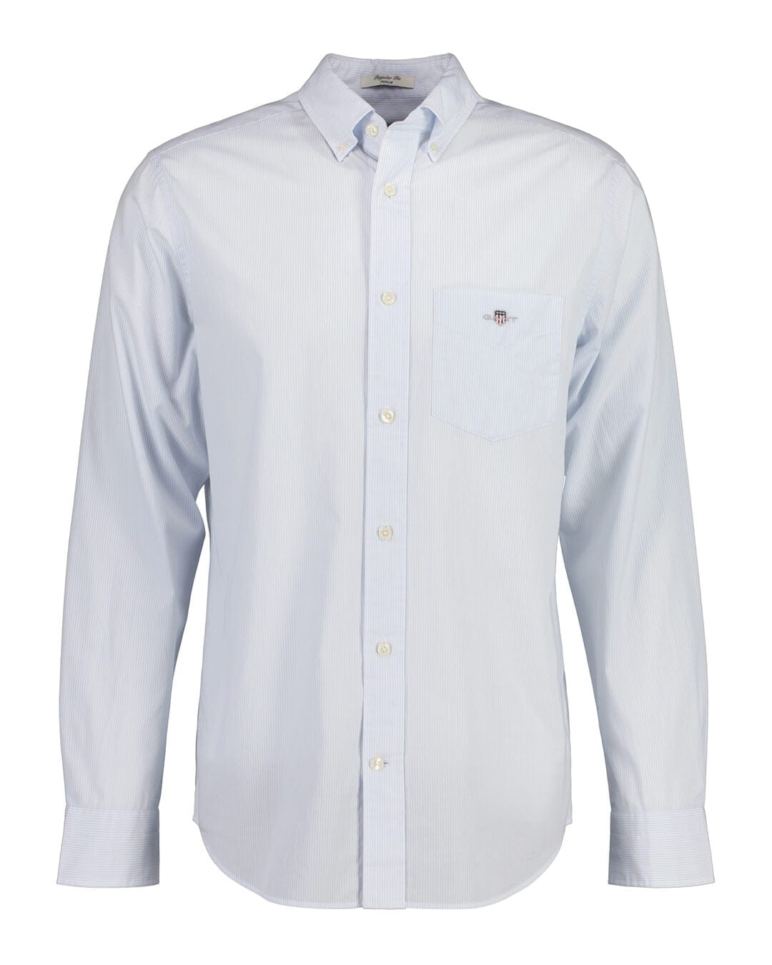 Gant Shirts Gant Light Blue Regular Fit Banker Stripe Poplin Shirt