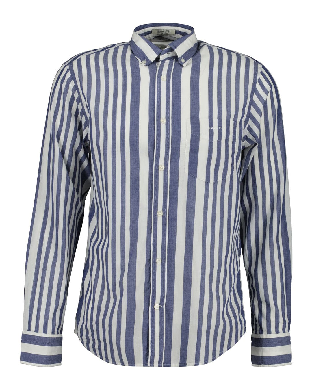 Gant Shirts Gant  Navy Reg Cotton Voile Stripe Shirt
