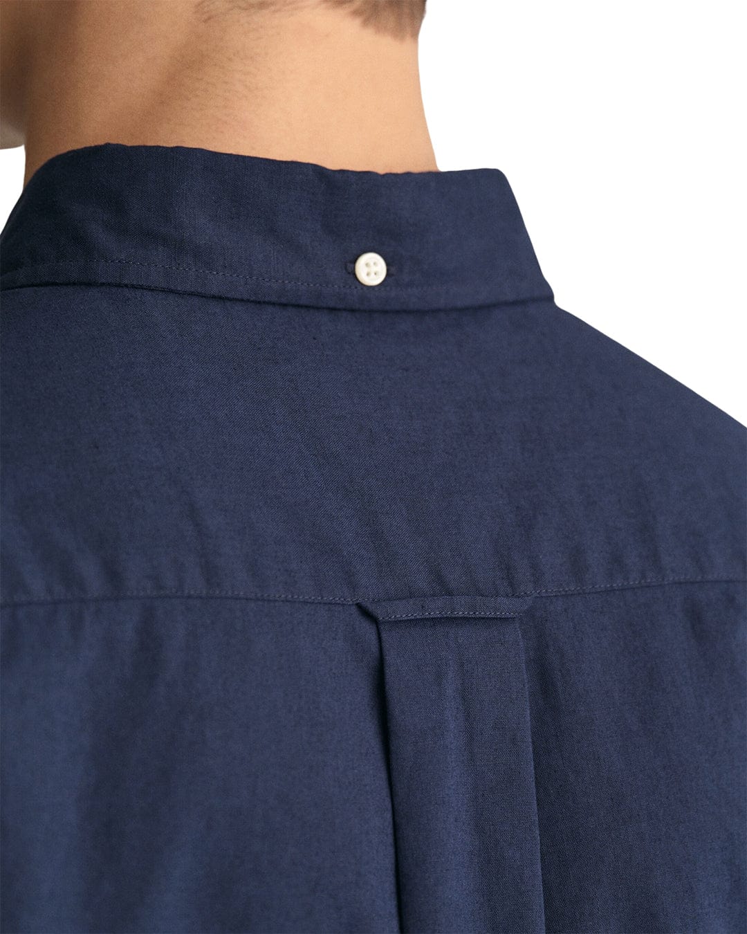 Gant Shirts Gant Navy Regular Cotton Linen Short Sleeved Shirt