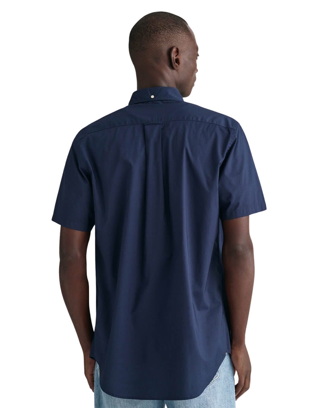 Gant Shirts Gant Navy Regular Poplin Short Sleeved Shirt