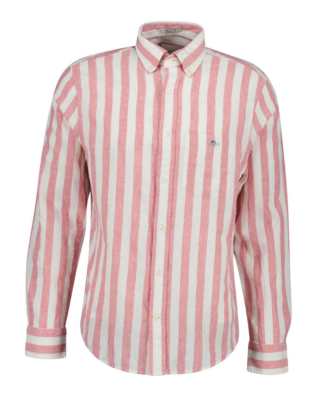 Gant Shirts Gant Pink Reg Cotton Linen Stripe  Shirt