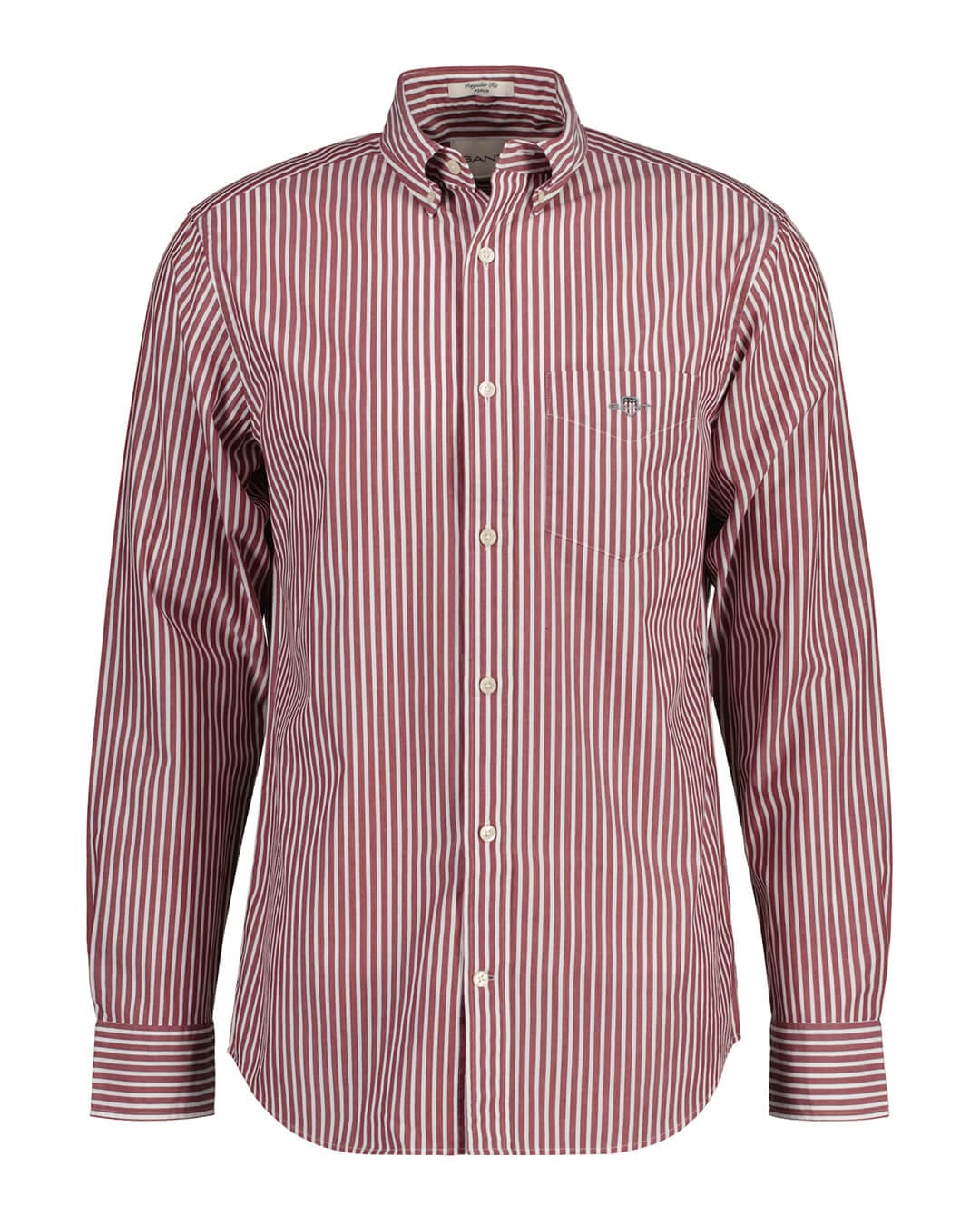 Gant Shirts Gant Plumped Red Regular Fit Classic Striped Poplin Shirt