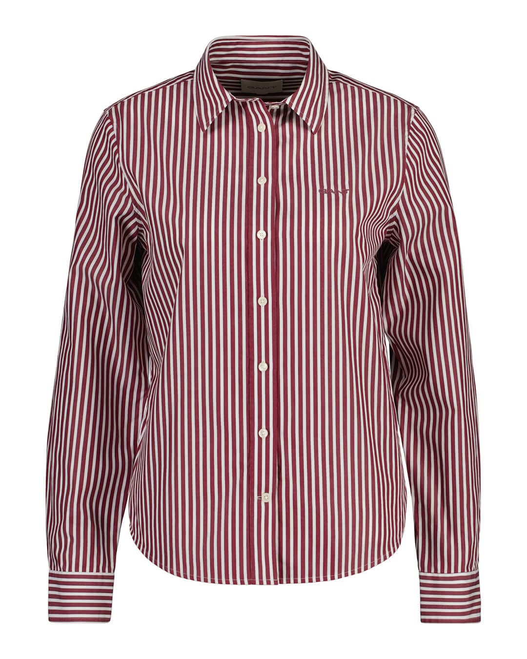 Gant Shirts Gant Plumped Red Regular Fit Striped Poplin Shirt