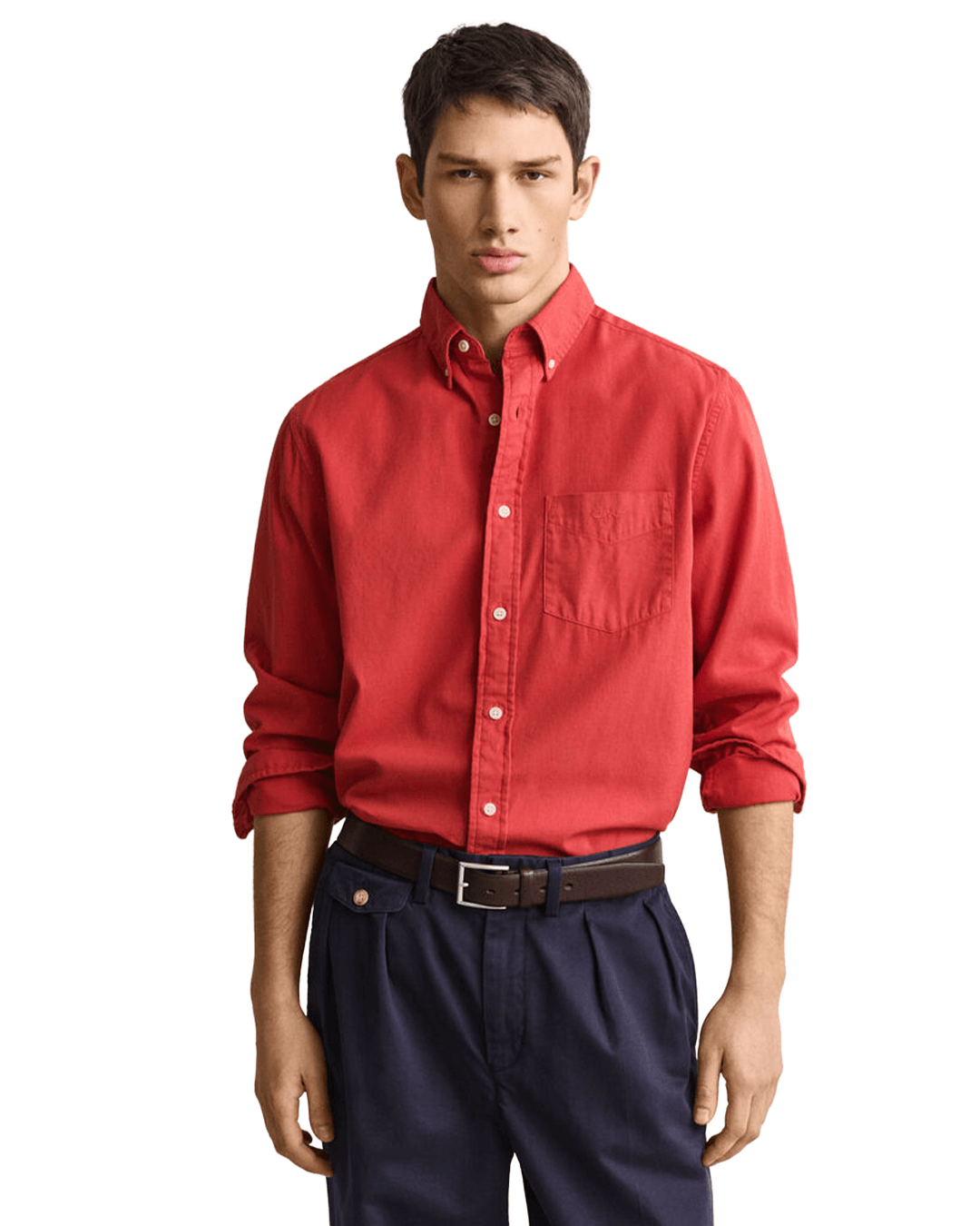 Gant Shirts Gant Red Gant Regular Fit Twill Shirt G853 Maple Fire