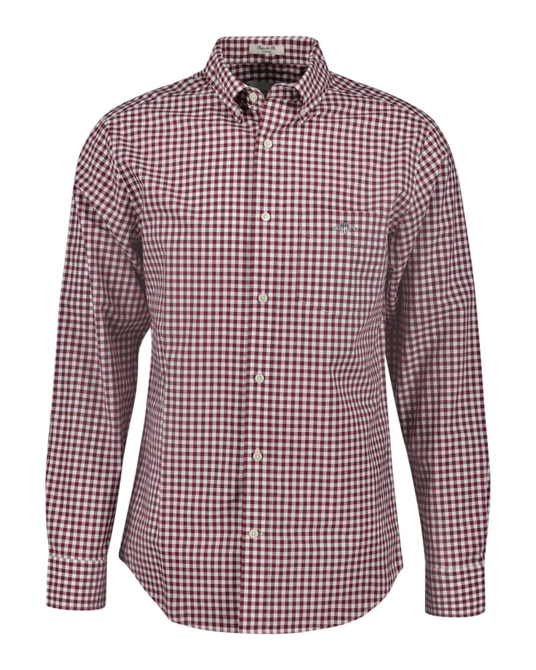 Gant Shirts Gant Red Regular Fit Gingham Poplin Shirt