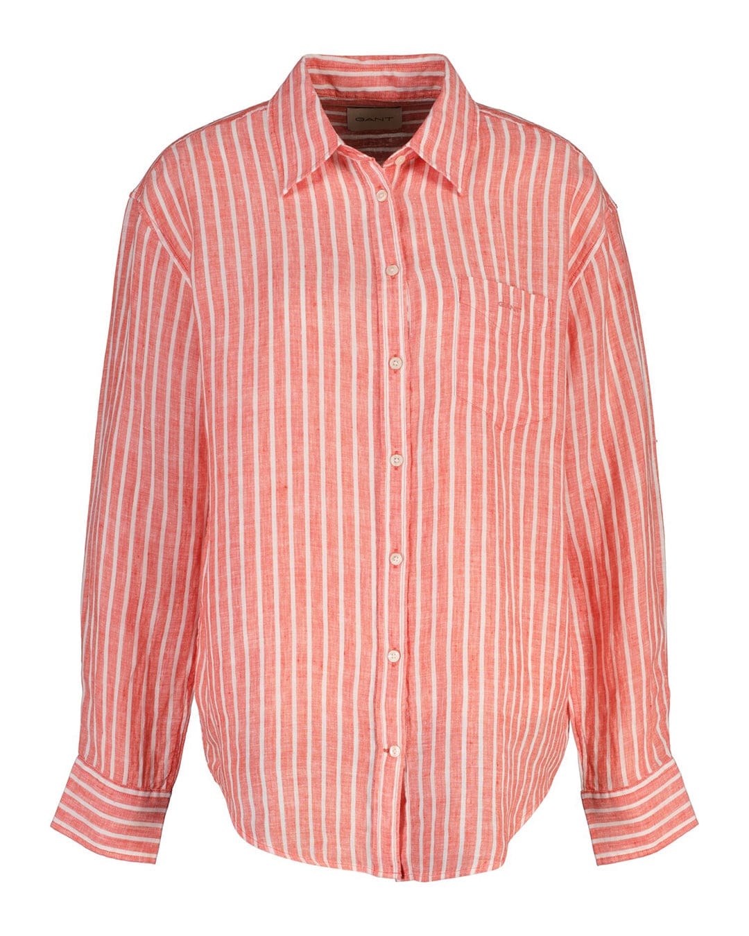 Gant Shirts Gant Red Rel Striped Linen  Shirt