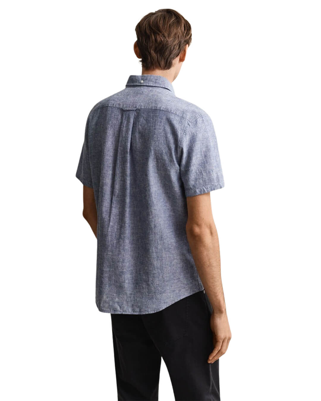 Gant Shirts Gant Reg Cotton Linen Ss Shirt Vintage Blue Shirt