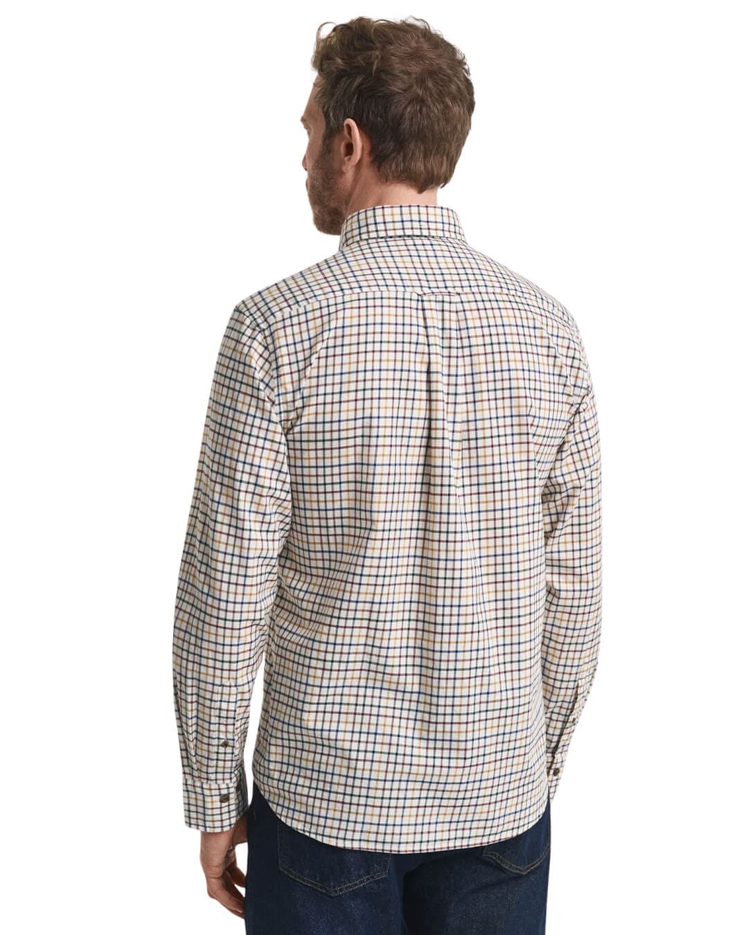 Gant Shirts Gant REG TWILL CHECK SHIRT G229 MAHOGANY BROWN