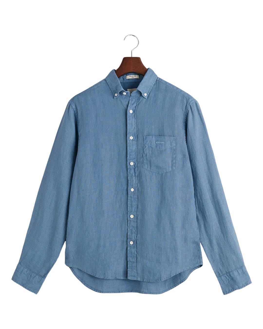 Gant Shirts Gant Regular Fit Blue Garment-Dyed Linen Shirt