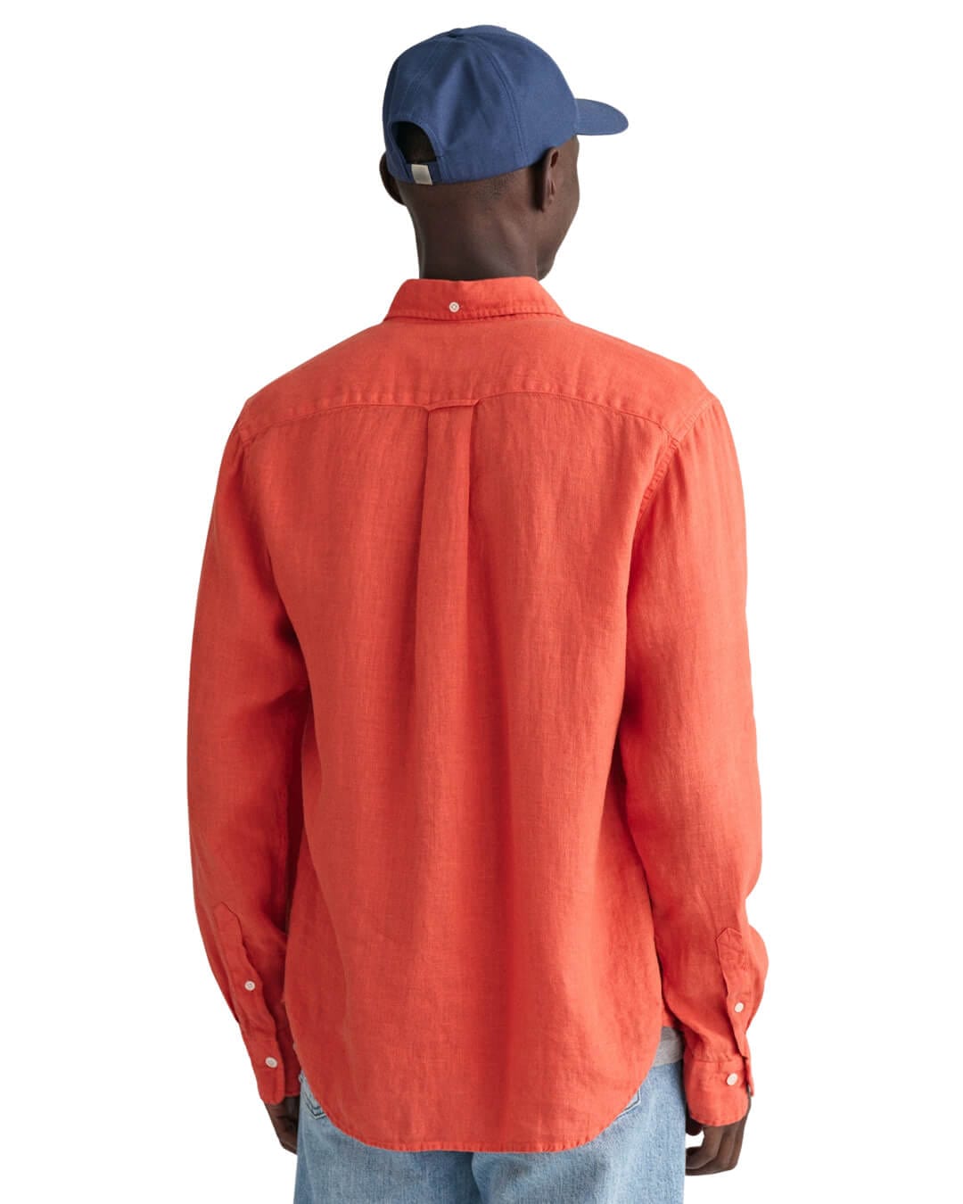 Gant Shirts Gant Regular Fit Orange Garment-Dyed Linen Shirt