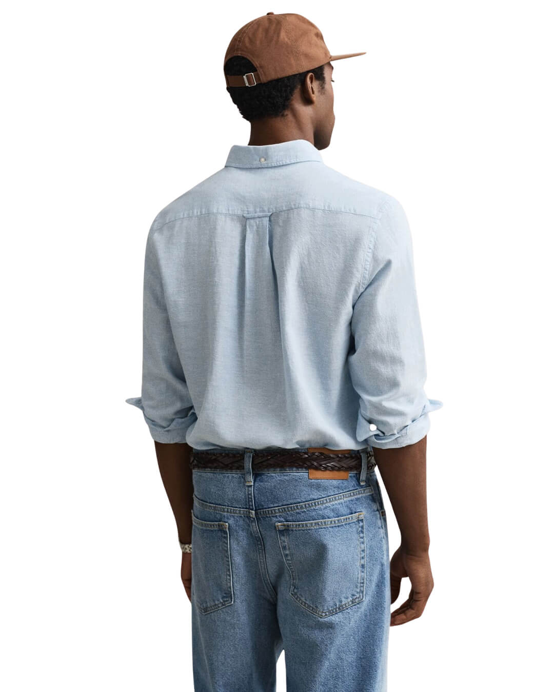 Gant Shirts Gant Sky Blue Reg Cotton Linen  Shirt