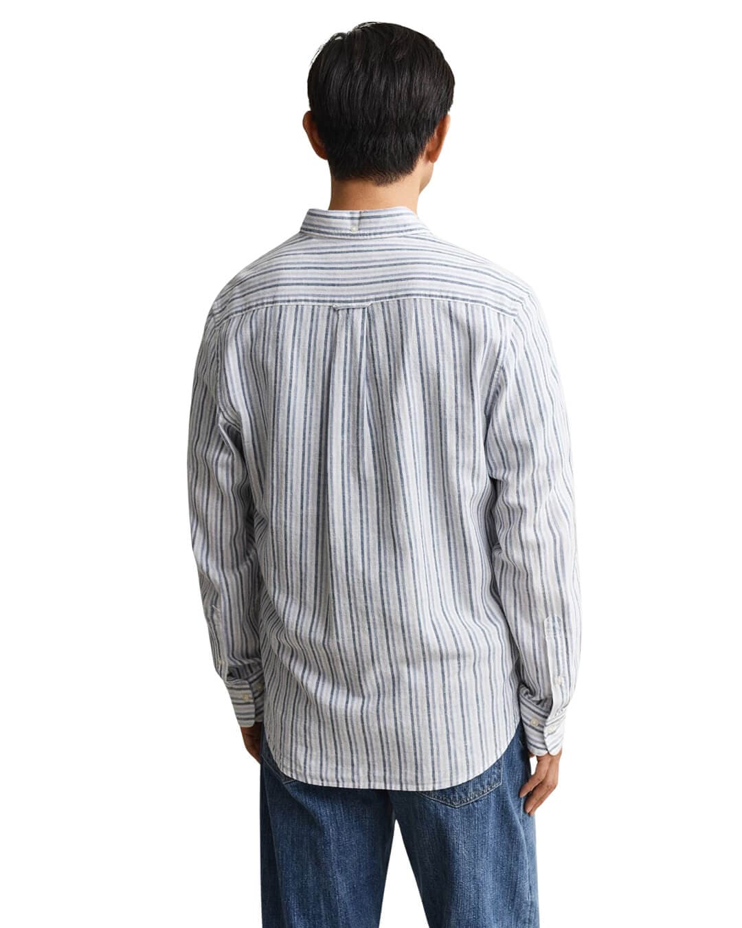 Gant Shirts Gant  Vintage Blue Reg Cotton Linen Stripe  Shirt